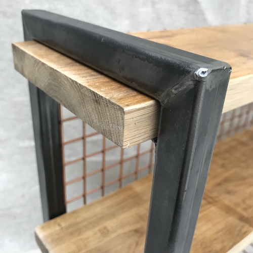 Industrial mini shelves with mesh backing