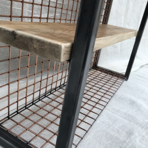 Industrial mini shelves with mesh backing