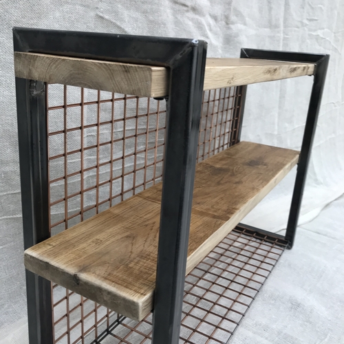 Industrial mini shelves with mesh backing