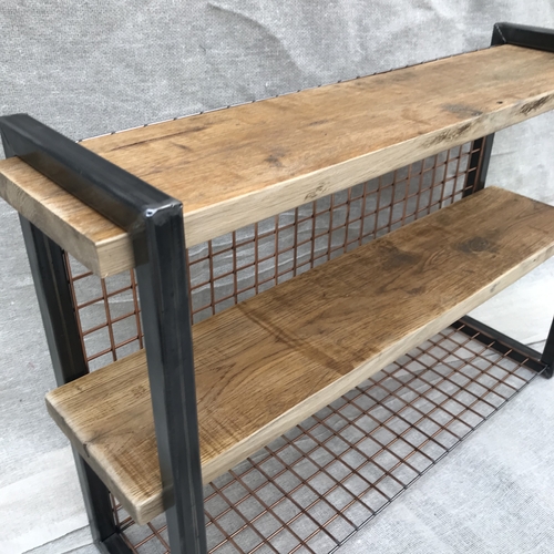 Industrial mini shelves with mesh backing