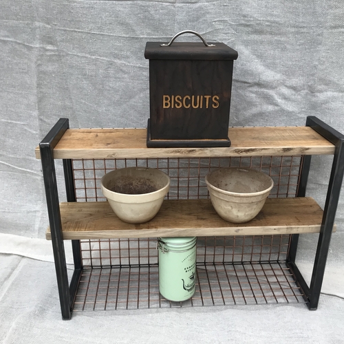 Industrial mini shelves with mesh backing
