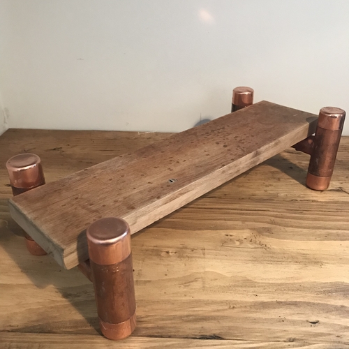 Reclaimed wood and copper pipe plant stand