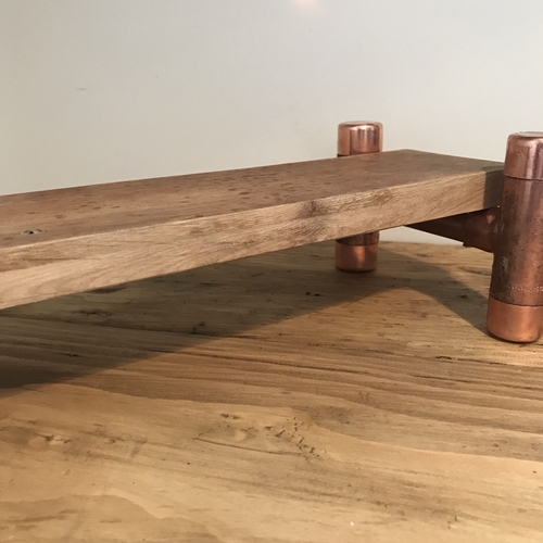 Reclaimed wood and copper pipe plant stand