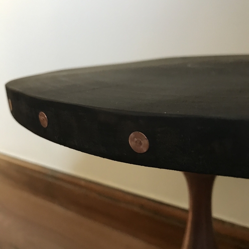 Black and rose gold upcycled stand/small table