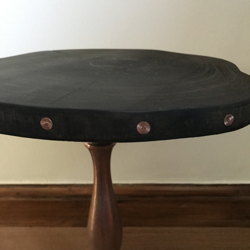 Black and rose gold upcycled stand/small table