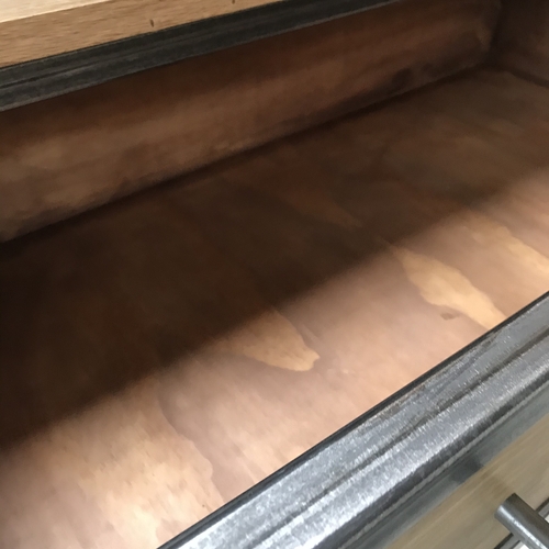 Mesh shelving unit with top drawer