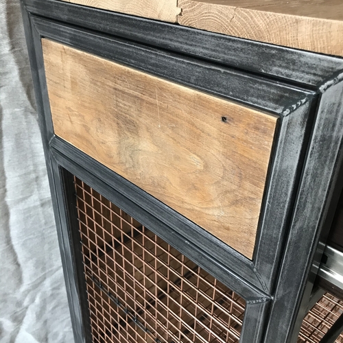 Mesh shelving unit with top drawer