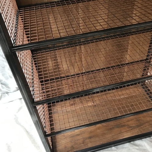 Mesh shelving unit with top drawer