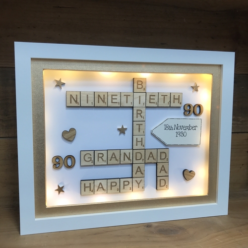 Birthday Scrabble Name Box Frame
