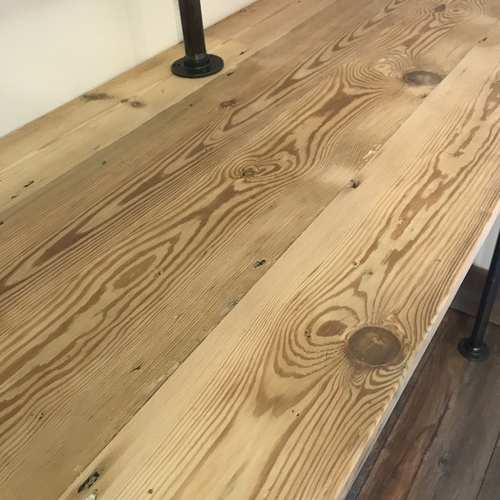 Bespoke industrial desk with shelves