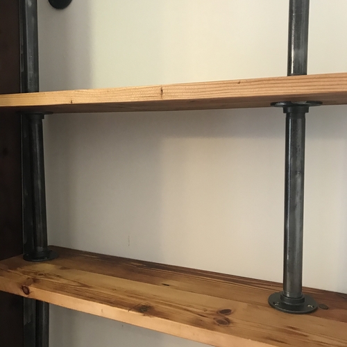 Bespoke industrial desk with shelves