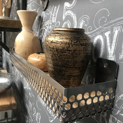 Small shelf with perforated mesh detail surround