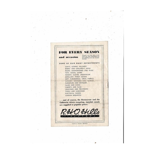 1947/48 Blackpool v Derby County Football Programme