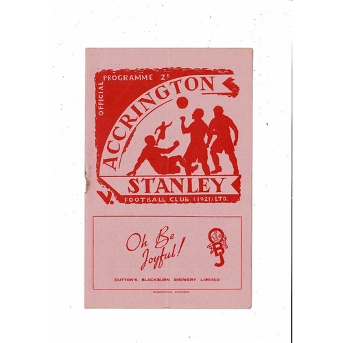 1952/53 Accrington Stanley v Chester Football Programme November 1st