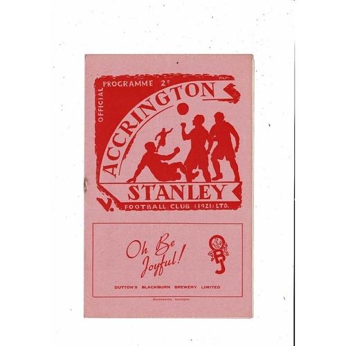 1952/53 Accrington Stanley v Southport Football Programme February 28th