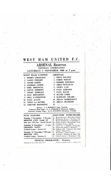 Many more Football Programmes listed today