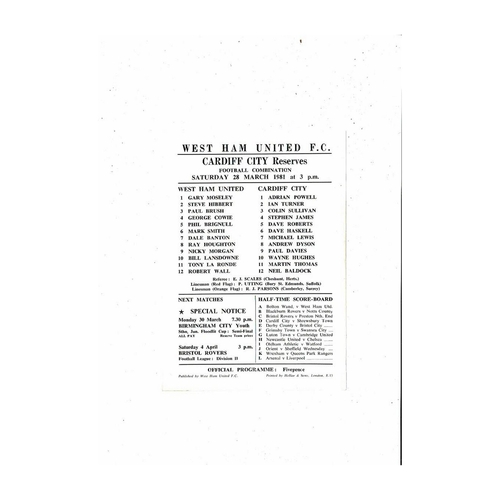 Reserves Football Programmes