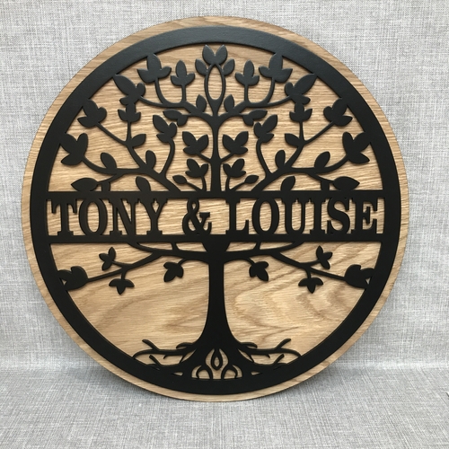 Customised Tree Of Life Monogram |Family Name sign