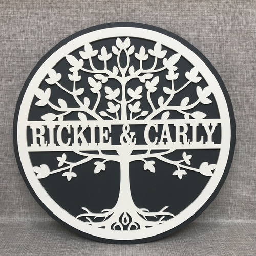 Customised Tree Of Life Monogram |Family Name sign