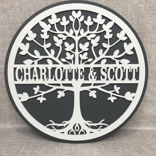 Customised Tree Of Life Monogram |Family Name sign