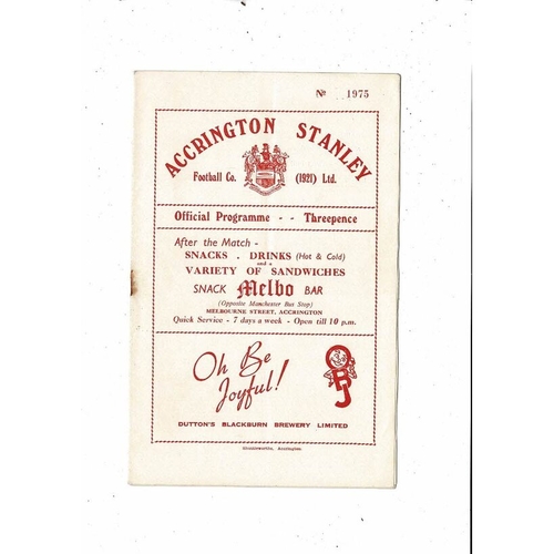 1953/54 Accrington Stanley v Chesterfield Football Programme October 3rd