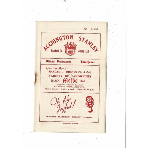 1953/54 Accrington Stanley v Halifax Town Football Programme 26th Dec