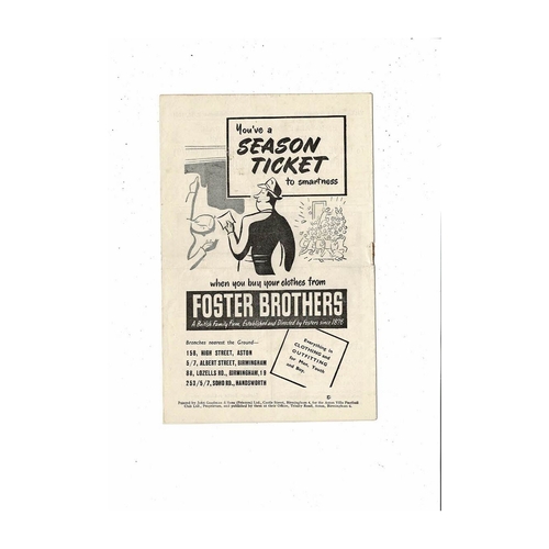 1951/52 Aston Villa v Arsenal & Huddersfield Town Double Football Programme