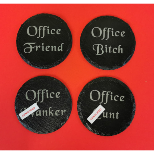 Slate Coasters Insulting, sweary great for secret santa gift Set of four