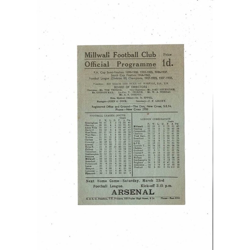 Millwall Home Football Programmes