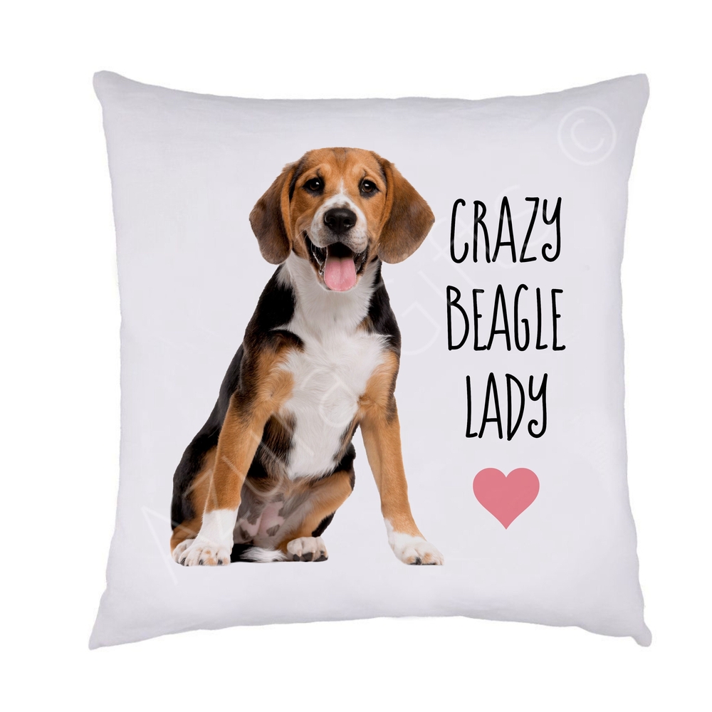 Crazy Beagle Lady Cushion