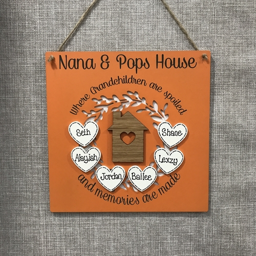 Personalised Grandparents Plaque with Grandchildren Names