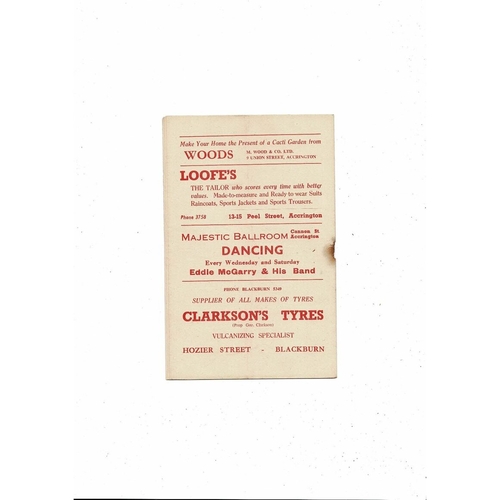 1956/57 Accrington Stanley v Gateshead Football Programme