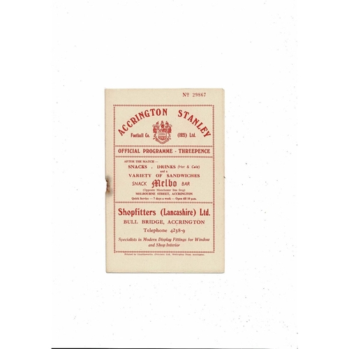 1956/57 Accrington Stanley v Rochdale Football Programme