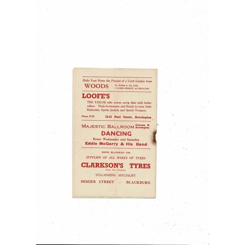 1956/57 Accrington Stanley v Rochdale Football Programme