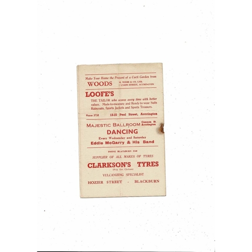 1956/57 Accrington Stanley v Halifax Town Football Programme