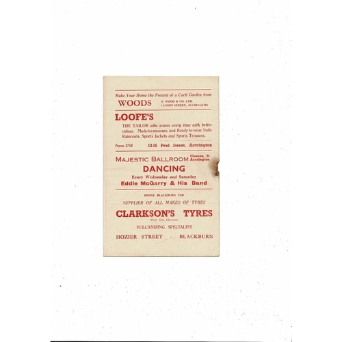 1956/57 Accrington Stanley v Hartlepool United Football Programme