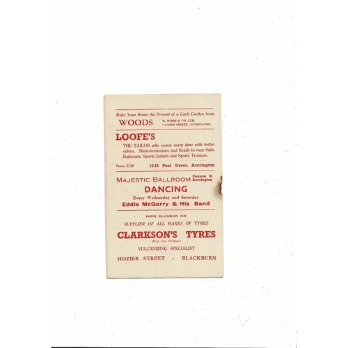 1956/57 Accrington Stanley v Mansfield Town Football Programme