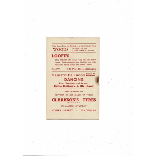 1956/57 Accrington Stanley v Oldham Athletic Football Programme