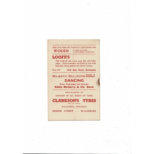 1956/57 Accrington Stanley v Southport Football Programme