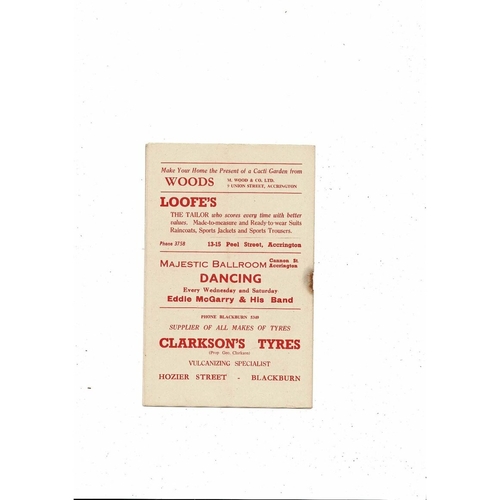 1956/57 Accrington Stanley v Scunthorpe United Football Programme