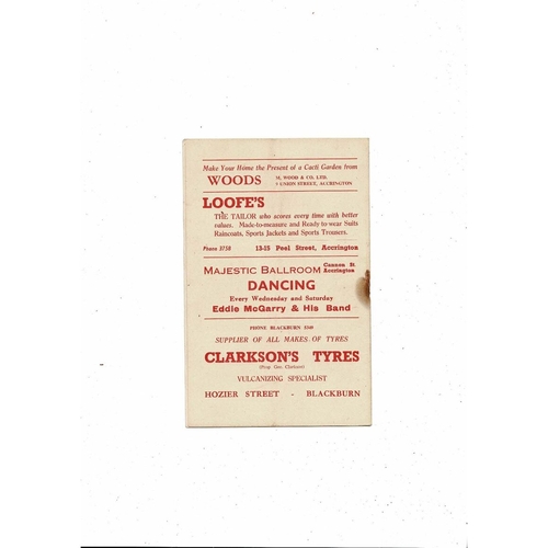 1956/57 Accrington Stanley v Wrexham Football Programme