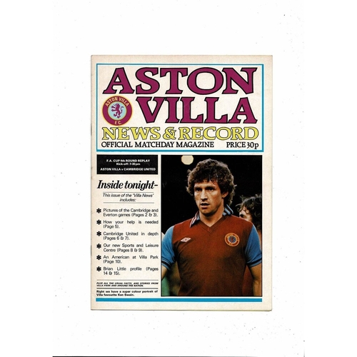 Aston Villa Home Football Programmes