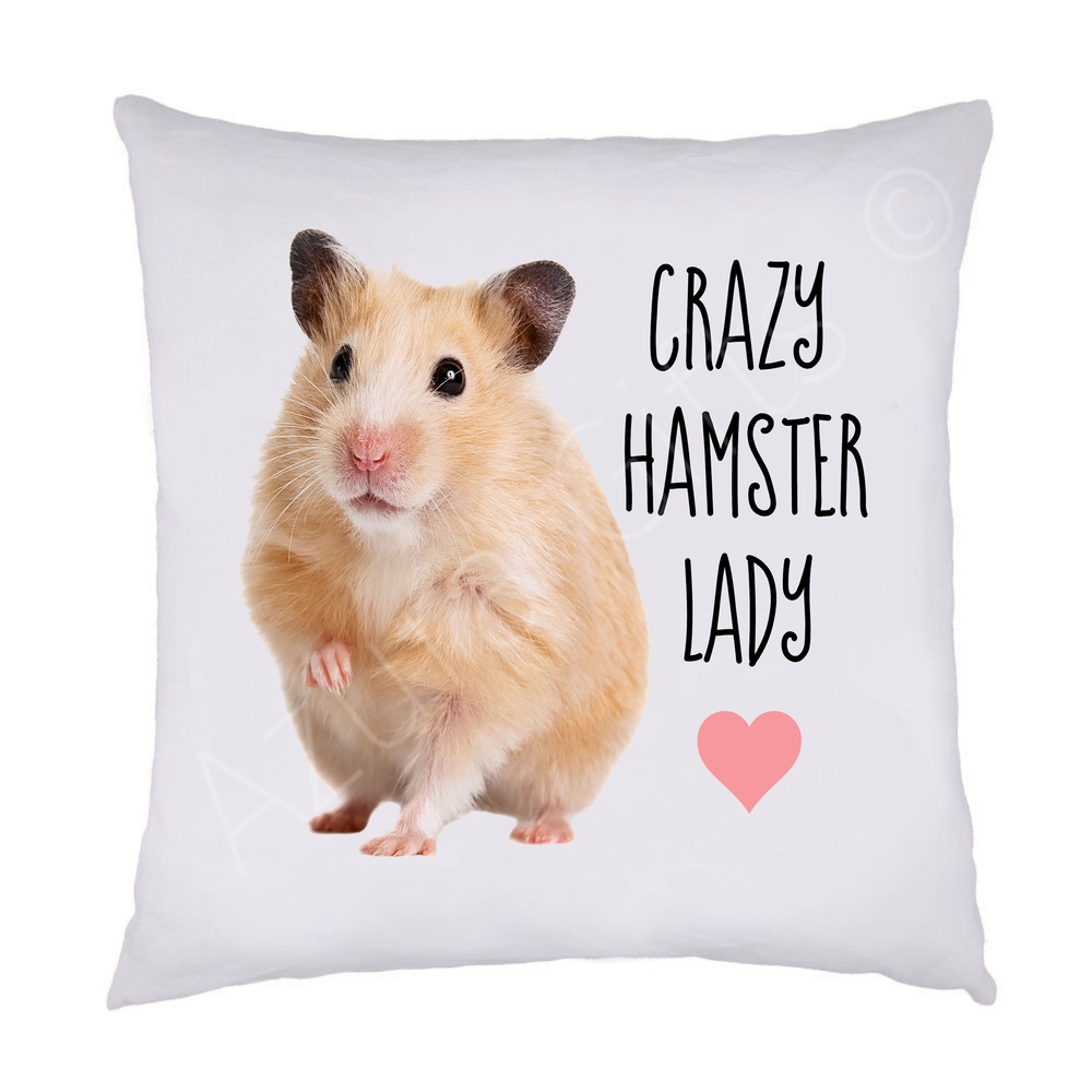 Crazy Hamster Lady Cushion