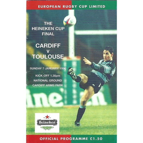 1996 Cardiff v Toulouse European Cup Final Rugby Union Programme