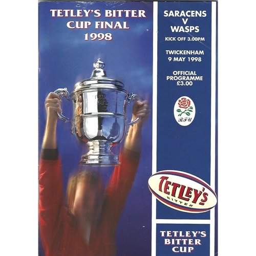 1998 Saracens v Wasps Tetley's Bitter Cup Final Rugby Union Programme