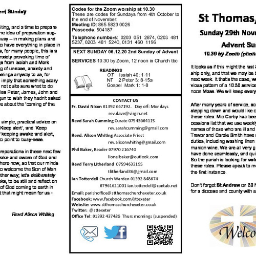 Pew Sheet | The Parish of St Thomas, Exeter