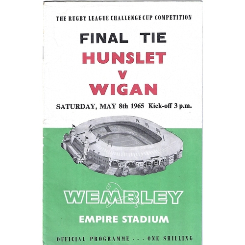 1965 Hunslet v Wigan Rugby League Challenge Cup Final Programme & Songsheet