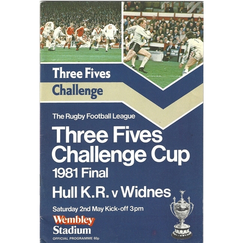 1981 Hull Kingston Rovers v Widnes Rugby League Challenge Cup Final Programme