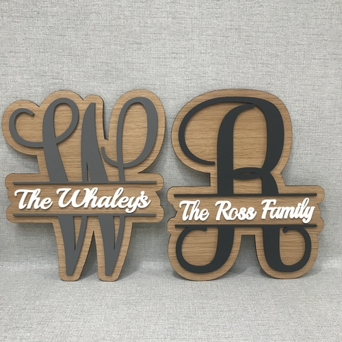 Mr & Mrs monogram plaque