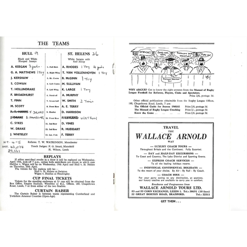 1961 Hull v St. Helens Rugby League Challenge Cup Semi Final Programme